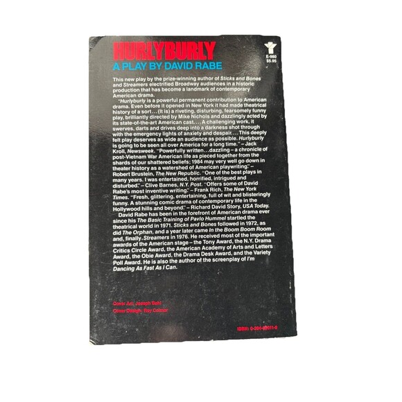 Hurlyburly A Play by David Rabe. Grove Press. 1985 First Evergreen Edition - Picture 2 of 3